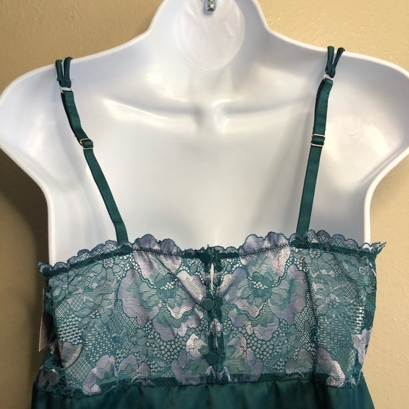 Auden Women's Square Neck Bodysuit Floral Laca Teal Size S - Picture 6 of 16